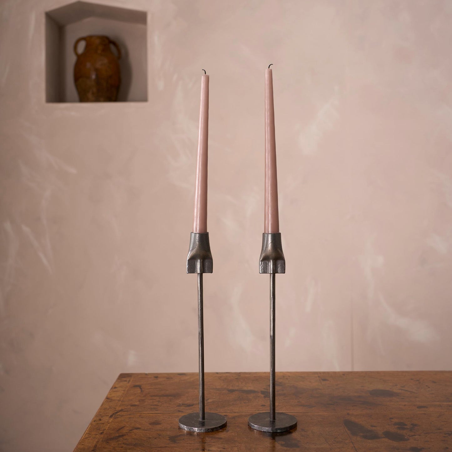 Yorkshire made Blacksmith forged steel candle sticks