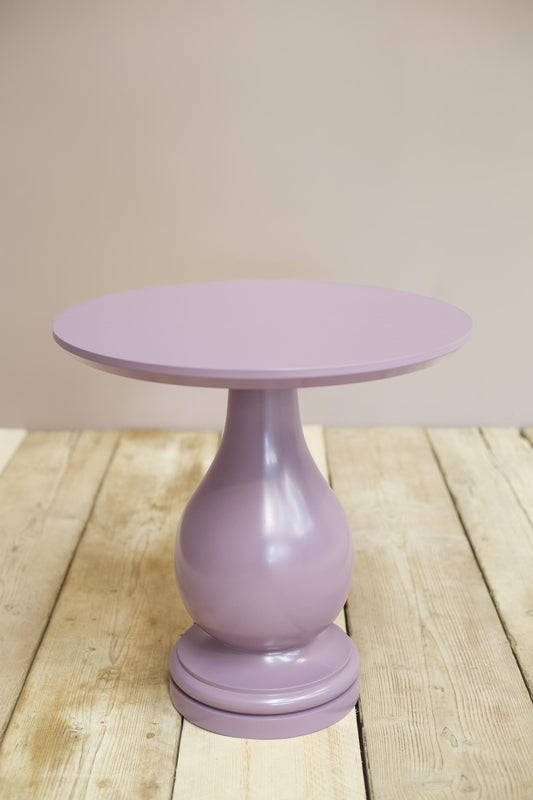 Loch turned wood and lacquered side table - Heather